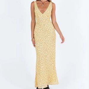 Princess Polly NELLIE MAXI DRESS YELLOW / RED FLORAL